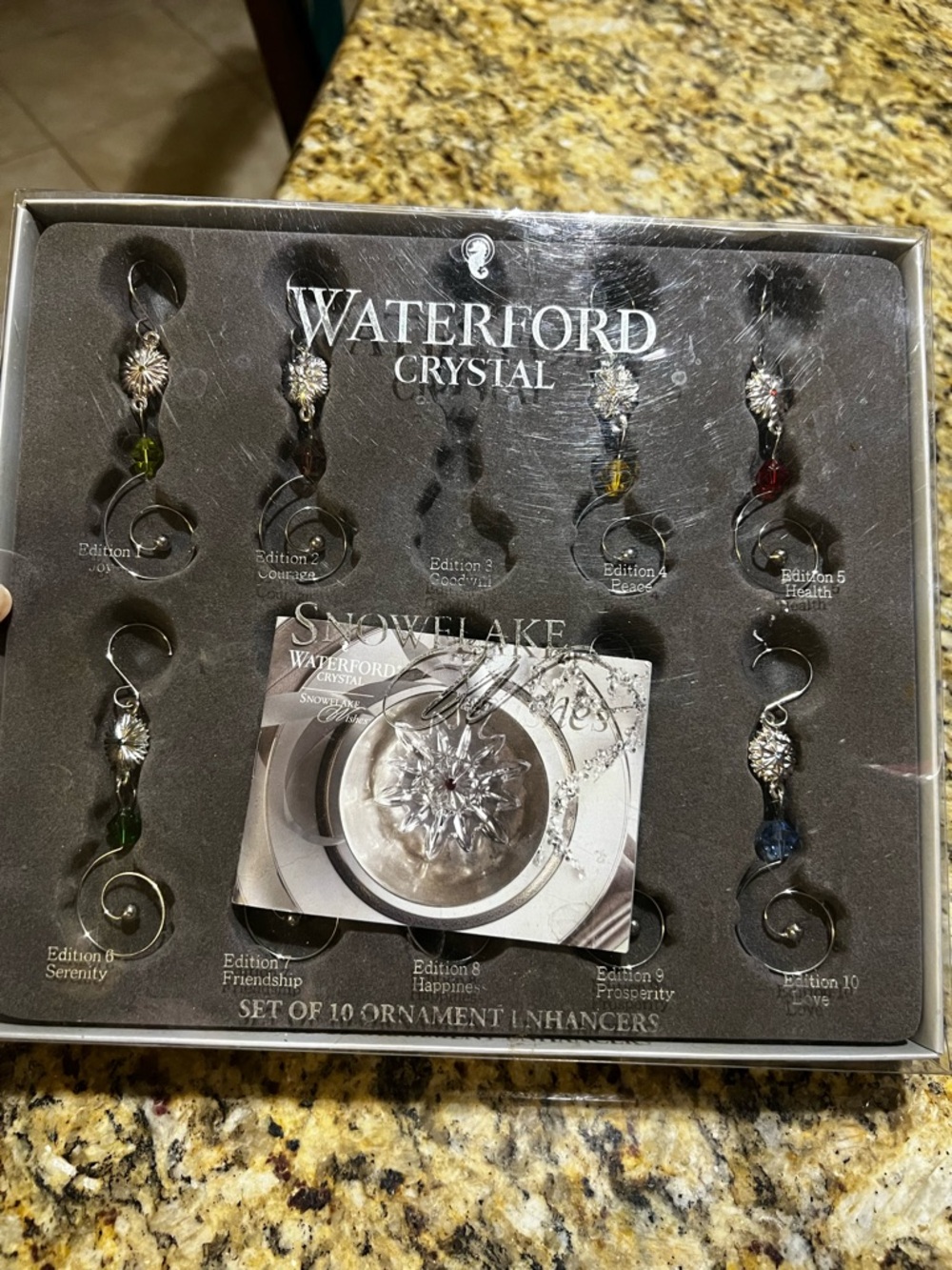 Waterford Crystal Ornament Enhancers - Multicolored Drops with Silver Accents